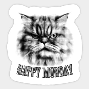 Happy Monday Cat Sticker